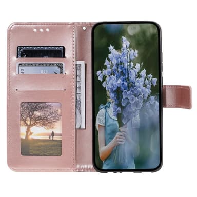 SKALO iPhone 15 Pro Mandala lompakkokotelo - Ruusukulta
