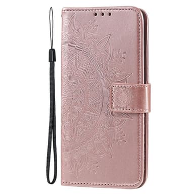 SKALO iPhone 15 Pro Mandala lompakkokotelo - Ruusukulta