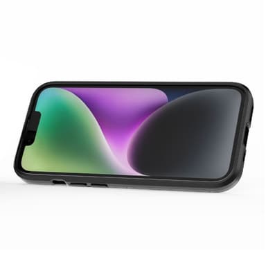 SKALO iPhone 15 Armor Hybridi metallirengas kuori - Musta