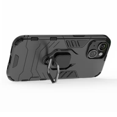 SKALO iPhone 15 Armor Hybridi metallirengas kuori - Musta