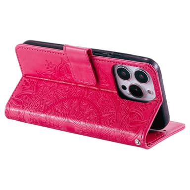 SKALO iPhone 15 Pro Mandala lompakkokotelo - Cerise