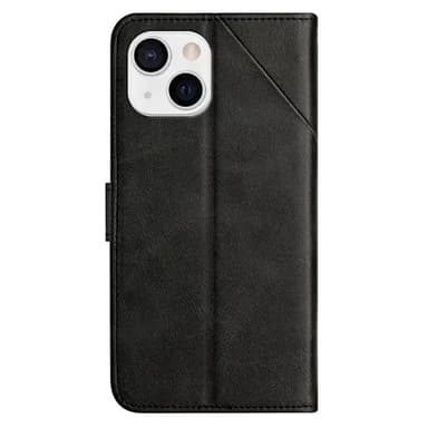 SKALO iPhone 15 Kohokuvioitu PU Nahka Lompakkokotelo - Musta