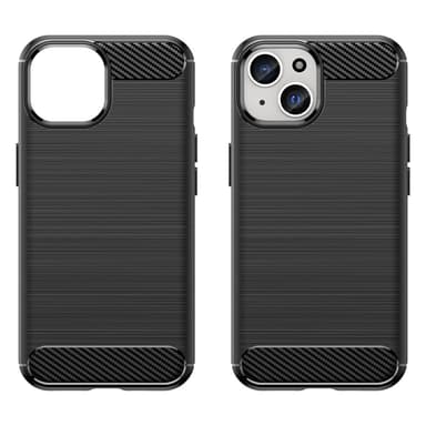 SKALO iPhone 15 Plus Armor Carbon Iskunkestävä TPU suojakuori - Musta