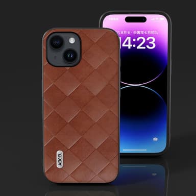 SKALO iPhone 15 ABEEL PU Nahka Suojakuori - Ruskea