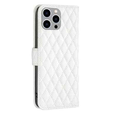 SKALO iPhone 15 Pro BINFEN COLOR Tikattu Lompakko - Valkoinen