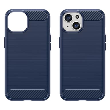 SKALO iPhone 15 Plus Armor Carbon Iskunkestävä TPU suojakuori - Sininen