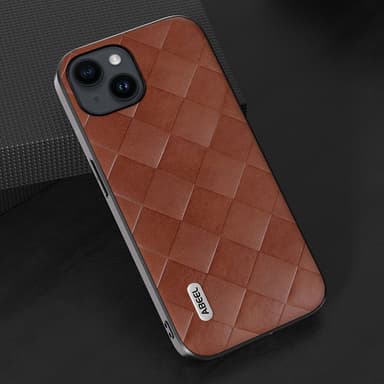 SKALO iPhone 15 ABEEL PU Nahka Suojakuori - Ruskea