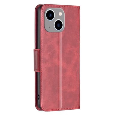 SKALO iPhone 15 Plus Lompakkokotelo PU-nahkaa - Punainen