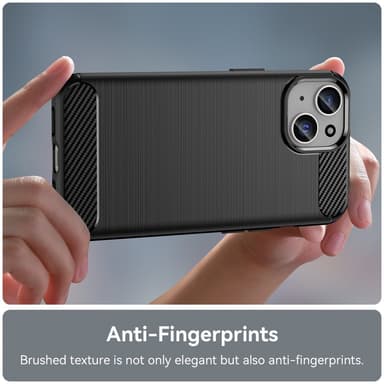 SKALO iPhone 15 Plus Armor Carbon Iskunkestävä TPU suojakuori - Musta