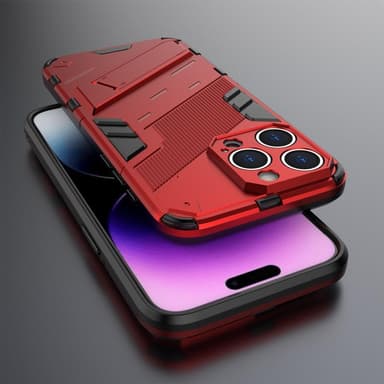 SKALO iPhone 15 Pro Max Hybrid BIBERCAS Suojakuori - Punainen