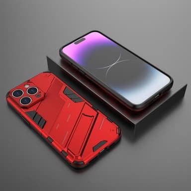 SKALO iPhone 15 Pro Max Hybrid BIBERCAS Suojakuori - Punainen