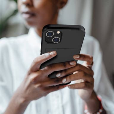 SKALO iPhone 14 Armor Suojakuori korttikotelo - Musta