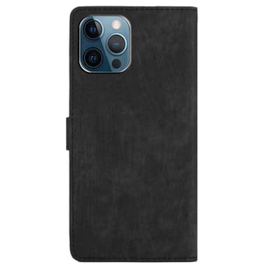 SKALO iPhone 15 Pro Max Lompakkokotelo PU-nahkaa - Musta