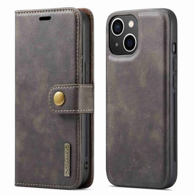 DG MING iPhone 14 2-in-1 magneetti lompakkokotelo - Harmaa