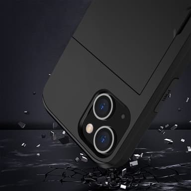 SKALO iPhone 14 Armor Suojakuori korttikotelo - Musta