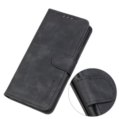 SKALO iPhone 15 KHAZNEH Lompakkokotelo PU-nahasta - Musta