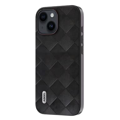 SKALO iPhone 15 ABEEL PU Nahka Suojakuori - Musta