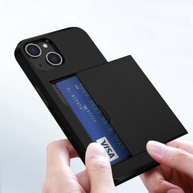 SKALO iPhone 14 Armor Suojakuori korttikotelo - Musta
