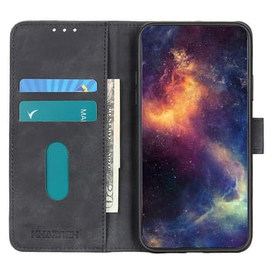 SKALO iPhone 15 KHAZNEH Lompakkokotelo PU-nahasta - Musta