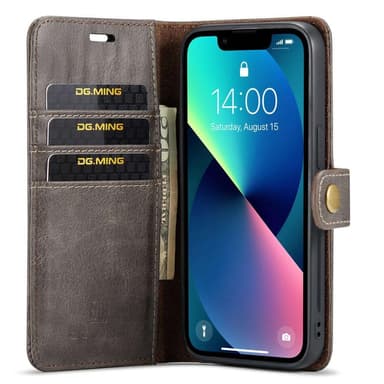 DG MING iPhone 14 2-in-1 magneetti lompakkokotelo - Harmaa