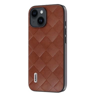 SKALO iPhone 15 ABEEL PU Nahka Suojakuori - Ruskea