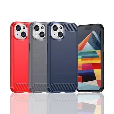 SKALO iPhone 15 Armor Carbon Iskunkestävä TPU suojakuori - Musta