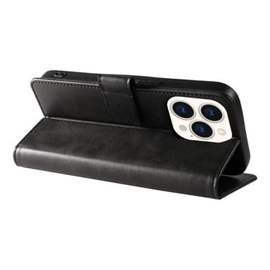 SKALO iPhone 15 Pro Premium Wallet Lompakkokotelo - Musta