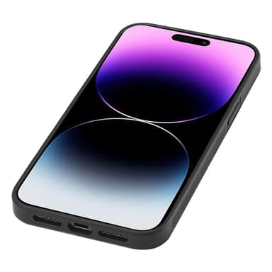 SKALO iPhone 15 Pro Max LC.IMEEKE Carbon Fiber PU-nahkakuori - Musta