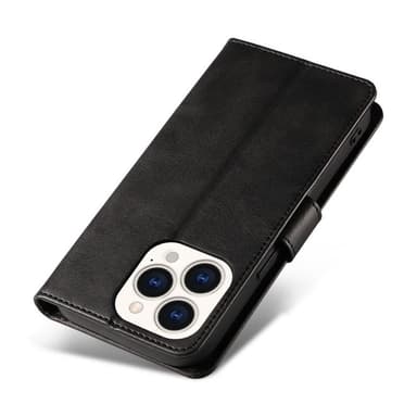 SKALO iPhone 15 Pro Premium Wallet Lompakkokotelo - Musta
