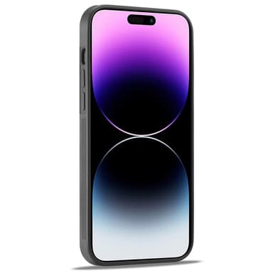 SKALO iPhone 15 Pro Max LC.IMEEKE Carbon Fiber PU-nahkakuori - Musta