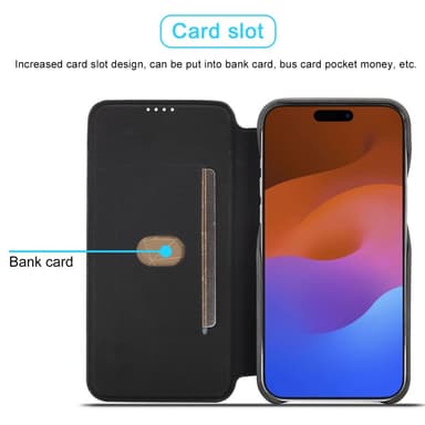 SKALO iPhone 15 Pro LC.IMEEKE Lompakkokotelo PU-nahkaa - Musta
