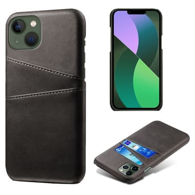 SKALO iPhone 14 PU-nahkainen Korttikotelo - Musta