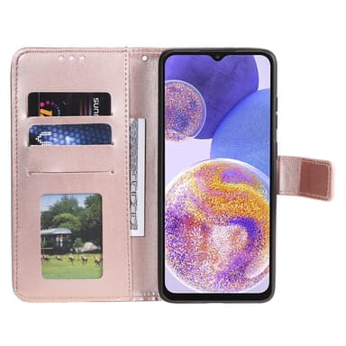 SKALO Samsung A23 5G Mandala lompakkokotelo - Ruusukulta