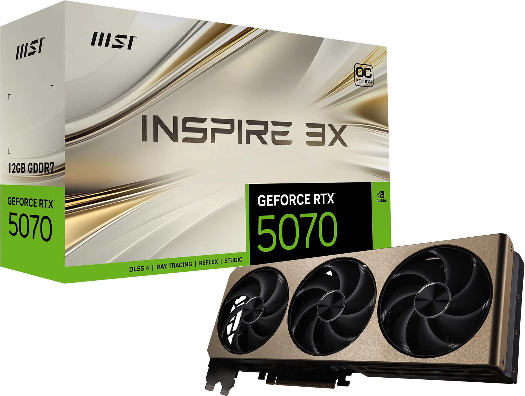 MSI GeForce RTX 5070 12 G INSPIRE 3X OC näytönohjain