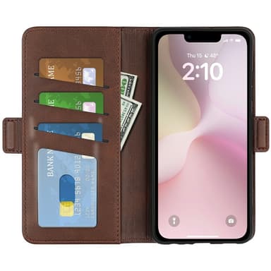 SKALO iPhone 16e Premium ID Lompakkokotelo - Ruskea