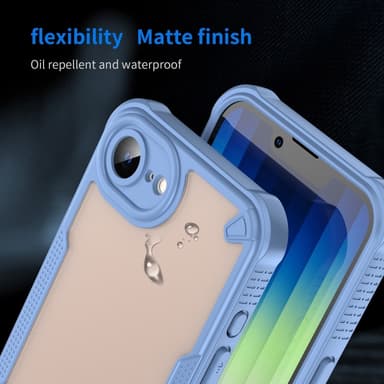 SKALO iPhone 16e Armor Hybrid Frosted Suojakuori - Sininen