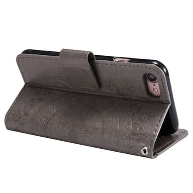 SKALO iPhone 16e Mandala Lompakkokotelo - Harmaa