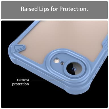 SKALO iPhone 16e Armor Hybrid Frosted Suojakuori - Sininen