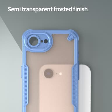 SKALO iPhone 16e Armor Hybrid Frosted Suojakuori - Sininen