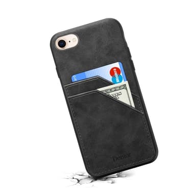 SKALO iPhone 16e PU-nahkainen kaksoiskorttipaikka Suojakuori - Musta