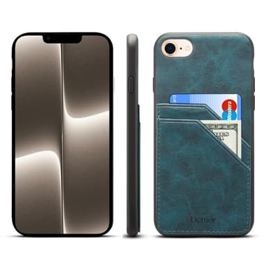 SKALO iPhone 16e PU-nahkainen kaksoiskorttipaikka Suojakuori - Sininen