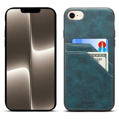 SKALO iPhone 16e PU-nahkainen kaksoiskorttipaikka Suojakuori - Sininen