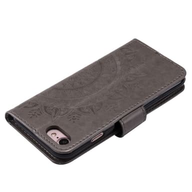 SKALO iPhone 16e Mandala Lompakkokotelo - Harmaa