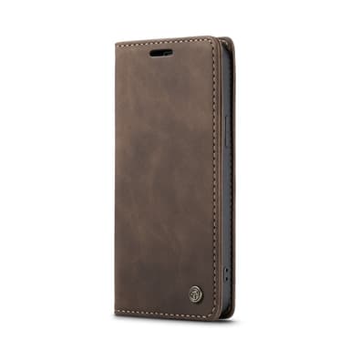 CaseMe iPhone 16e 013-sarjan PU-nahka Lompakkokotelo - Tummanruskea