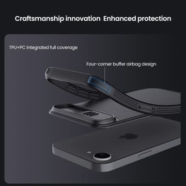 NILLKIN iPhone 16e CamShield Pro Series Suojakuori - Musta