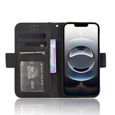 SKALO iPhone 16e 6-LOKEROA Lompakkokotelo - Musta