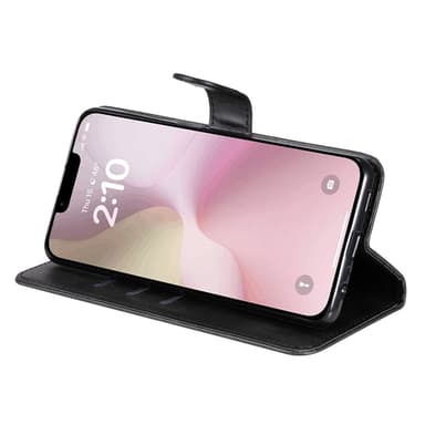 SKALO iPhone 16e Klassinen vetoketju Lompakkokotelo - Musta