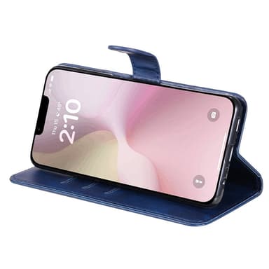 SKALO iPhone 16e Klassinen vetoketju Lompakkokotelo - Sininen