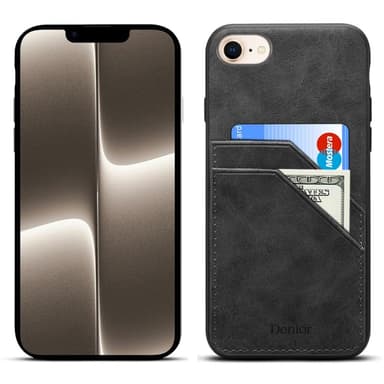 SKALO iPhone 16e PU-nahkainen kaksoiskorttipaikka Suojakuori - Musta