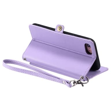 SKALO iPhone 16e PU-Nahkakuori Lompakkokotelo - Violetti
